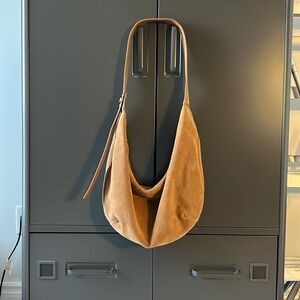 Arket Tan Suede Hobo Shoulder/Crossbody Bag